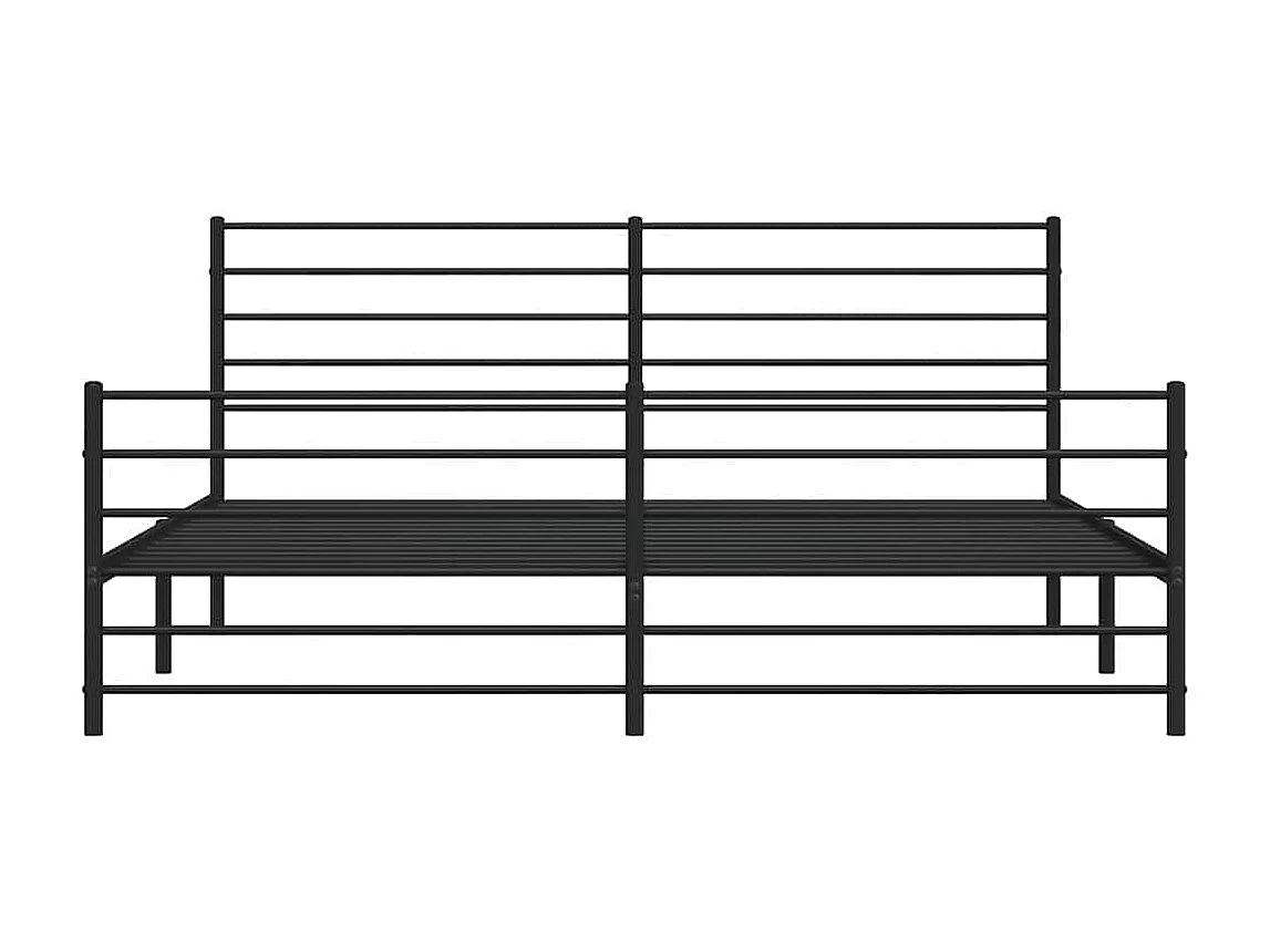 Lit double | Lit adulte | Cadre de lit métal avec pied de lit noir 193x203cm