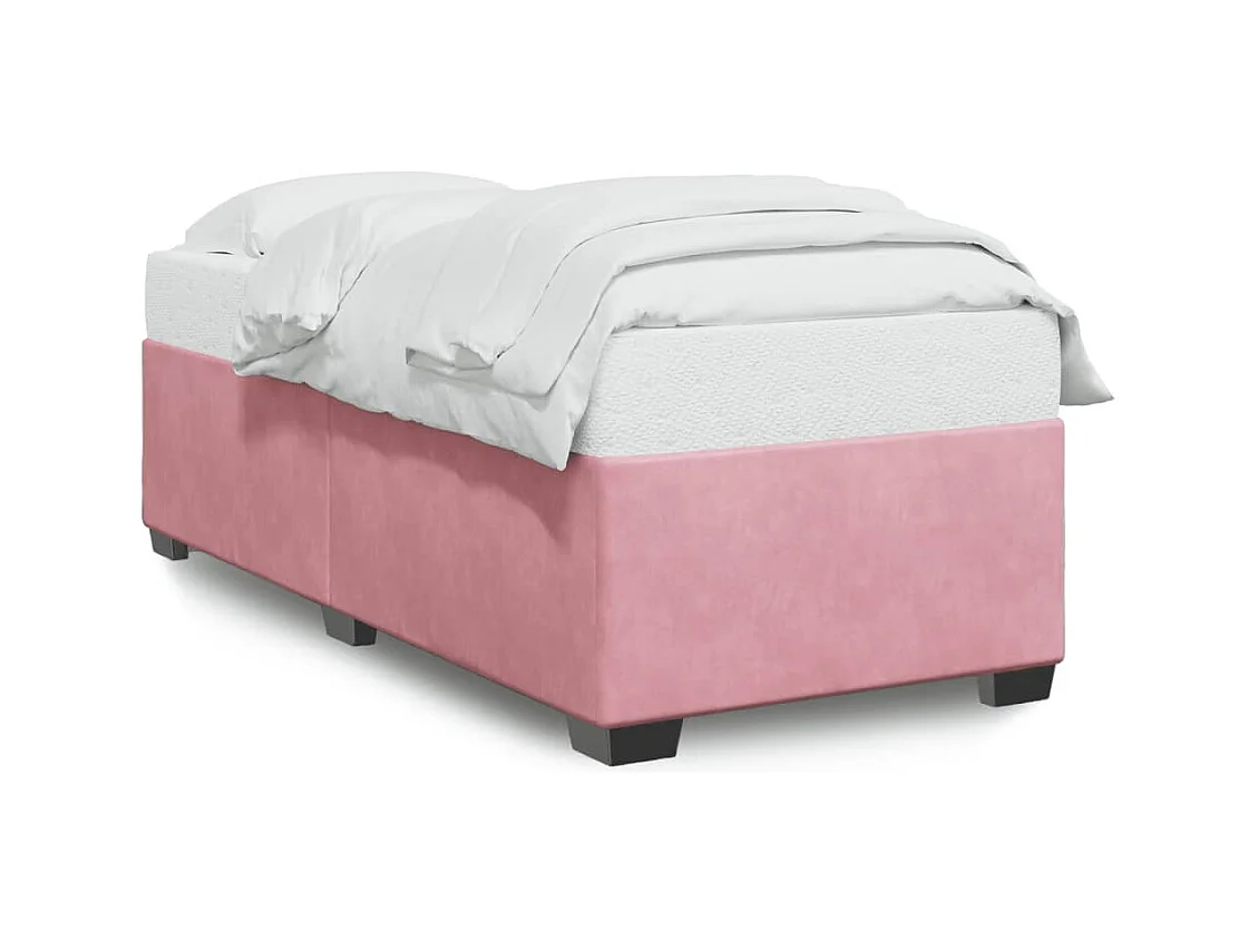 Lit simple | Lit adulte, enfant | Cadre de lit rose 80x200 cm velours