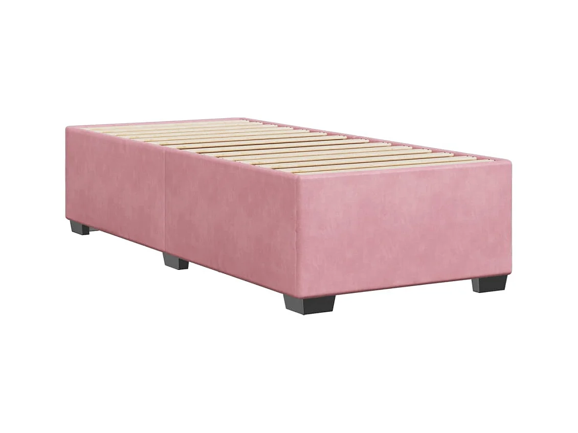 Lit simple | Lit adulte, enfant | Cadre de lit rose 80x200 cm velours