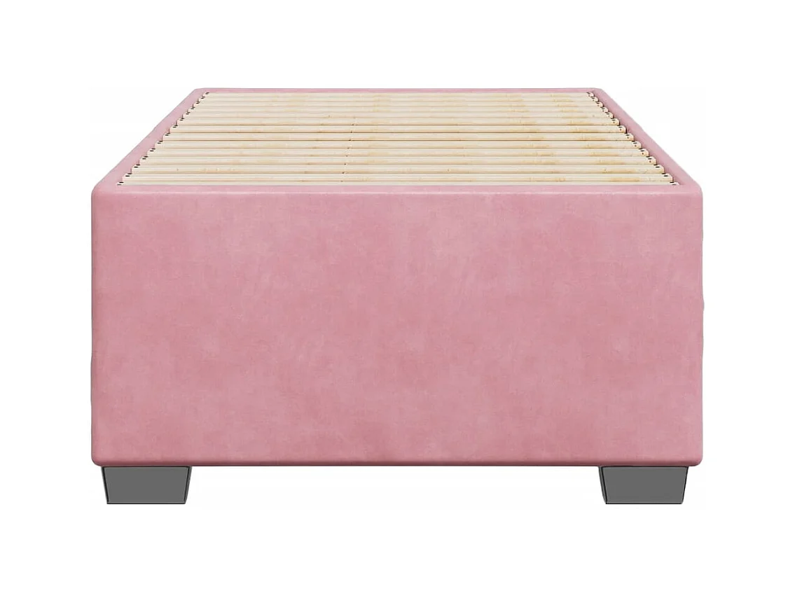 Lit simple | Lit adulte, enfant | Cadre de lit rose 80x200 cm velours
