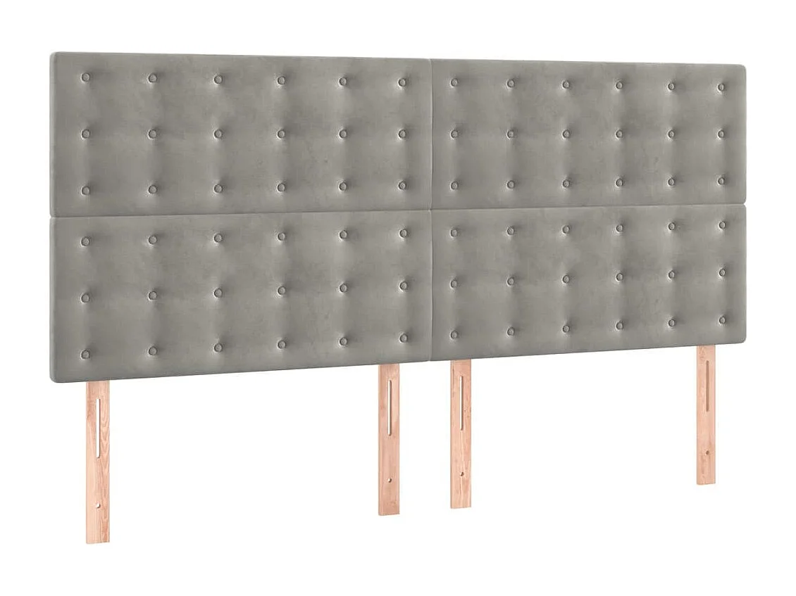 Lit double | Lit adulte | Cadre de lit gris clair 140x190 cm velours