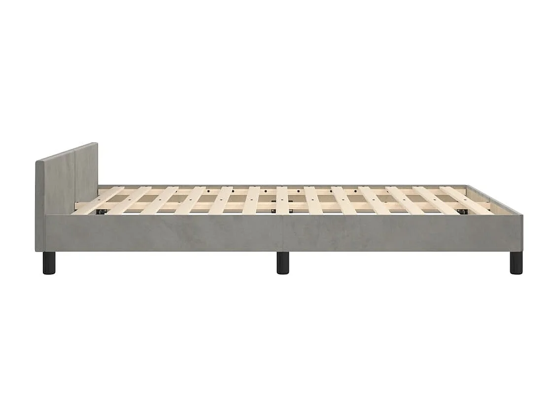 Lit double | Lit adulte | Cadre de lit gris clair 140x190 cm velours