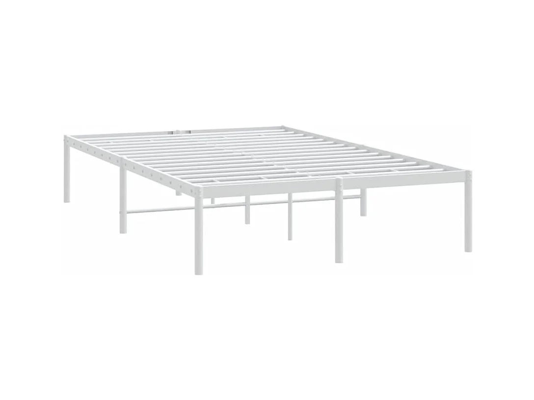 Lit simple | Lit adulte, enfant | Cadre de lit métal blanc 120x200 cm