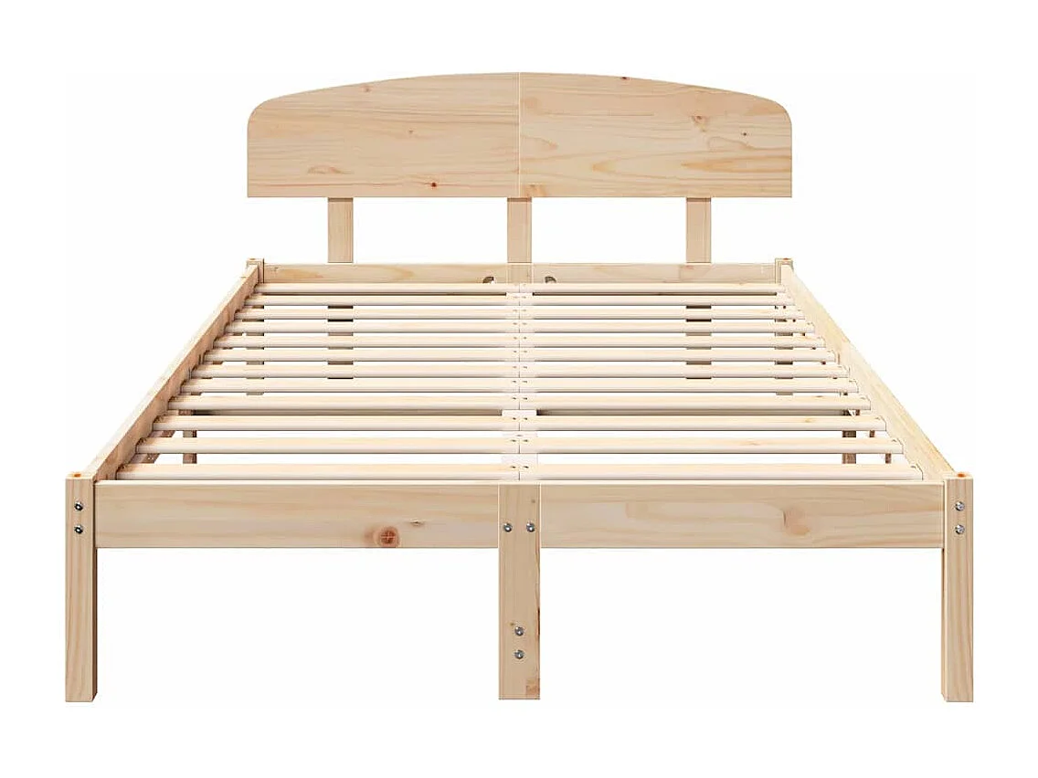 Lit double | Lit adulte | Cadre de lit Marron 140x190 cm Bois de pin massif