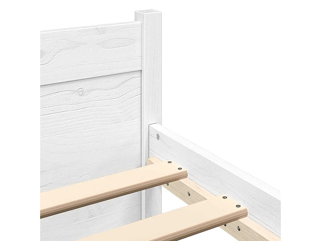 Lit double | Lit adulte | Cadre de lit blanc bois massif 200x200 cm