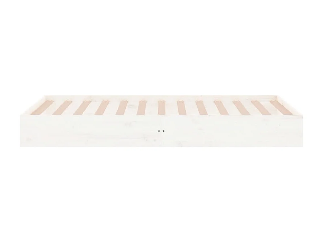 Lit simple | Lit adulte, enfant | Cadre de lit blanc bois massif 90x200 cm