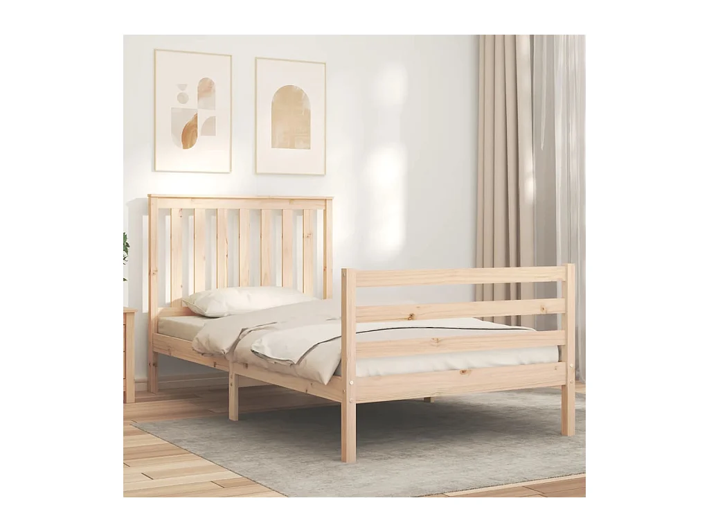 Lit simple | Lit adulte, enfant | Cadre de lit 100x200 cm bois massif