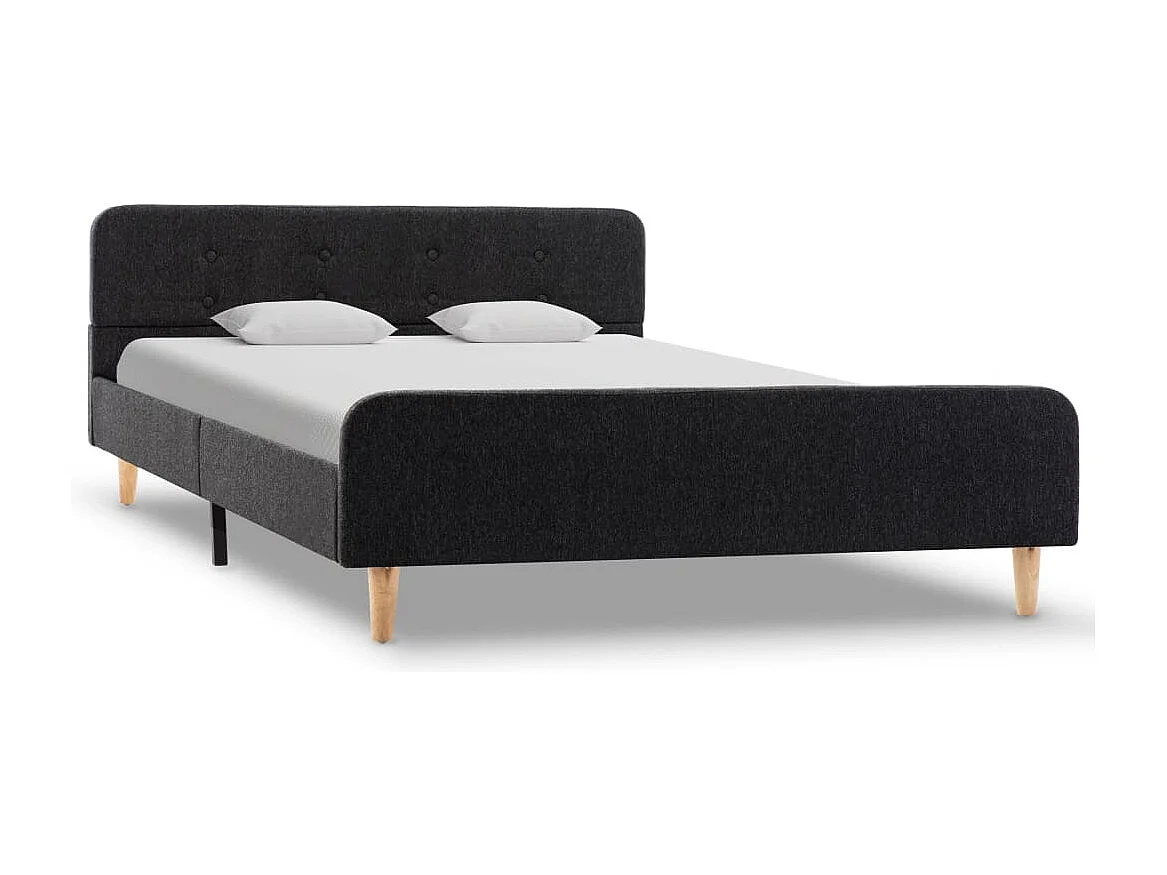 Letto per adulti | Letto singolo | Giroletto Grigio Scuro in Stoffa Ruvida 120x200 cm