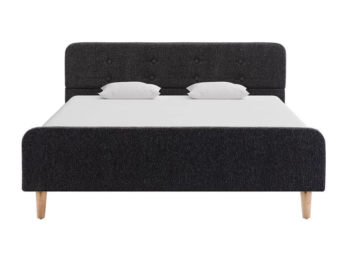 Letto per adulti | Letto singolo | Giroletto Grigio Scuro in Stoffa Ruvida 120x200 cm