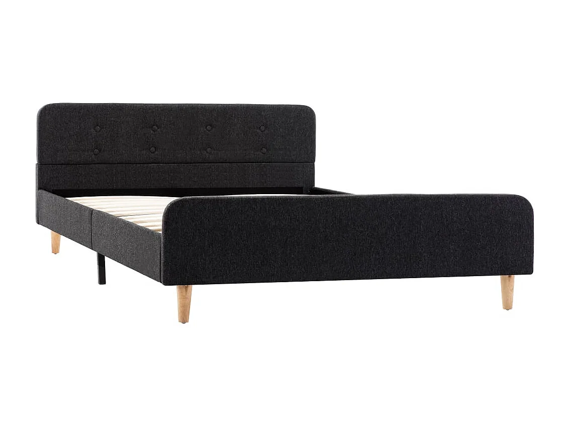 Letto per adulti | Letto singolo | Giroletto Grigio Scuro in Stoffa Ruvida 120x200 cm