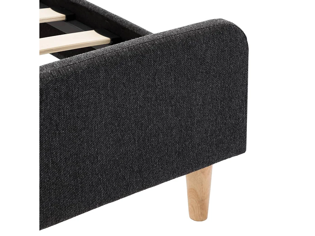 Letto per adulti | Letto singolo | Giroletto Grigio Scuro in Stoffa Ruvida 120x200 cm