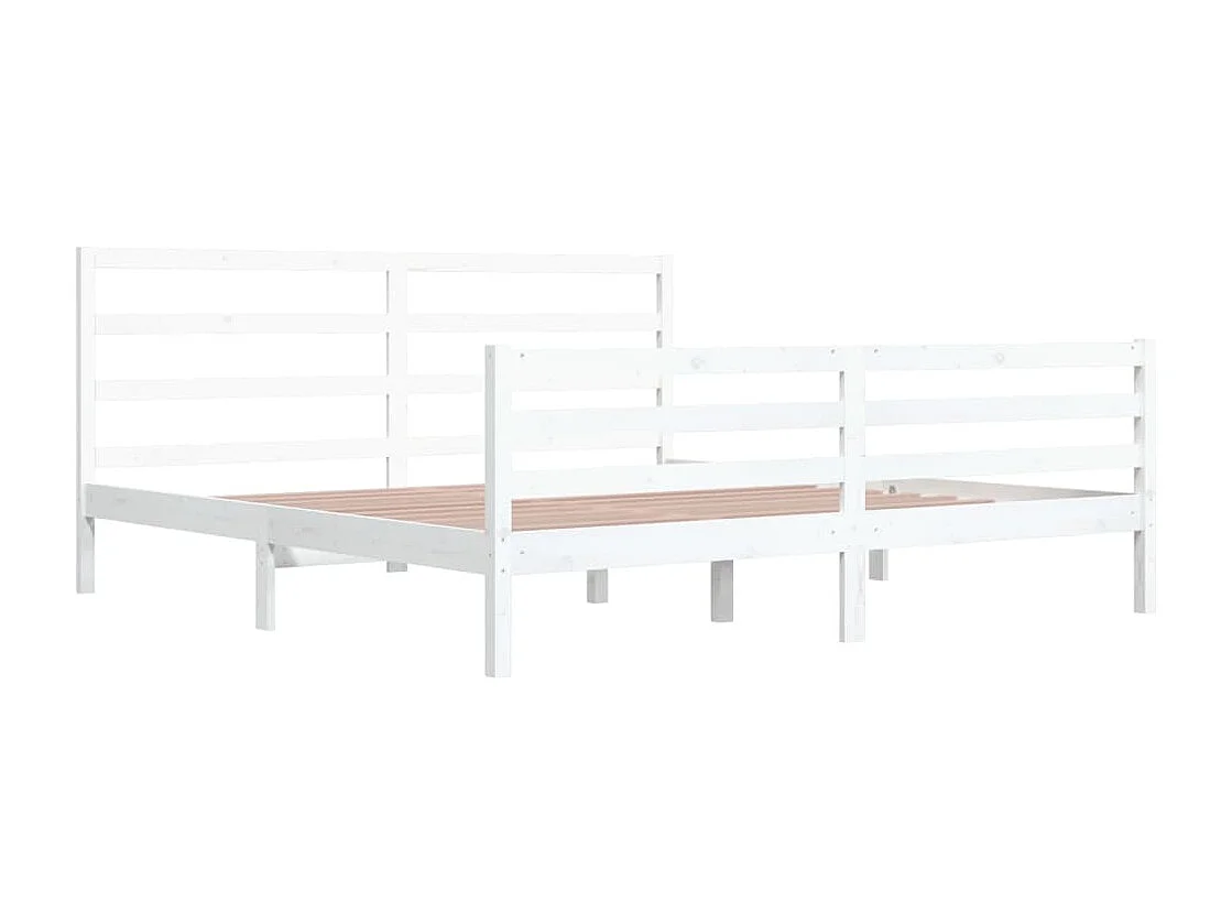 Lit double | Lit adulte | Cadre de lit blanc bois massif de pin 200x200 cm