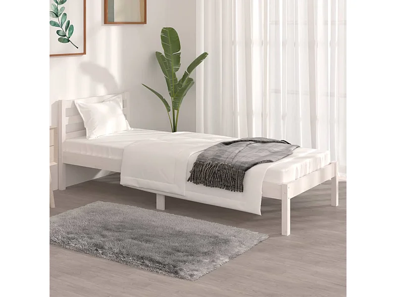 Lit simple | Lit adulte, enfant | Cadre de lit 75x190 cm blanc