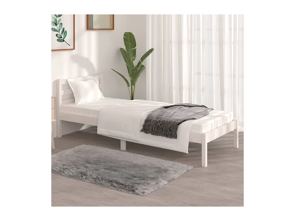 Lit simple | Lit adulte, enfant | Cadre de lit 75x190 cm blanc