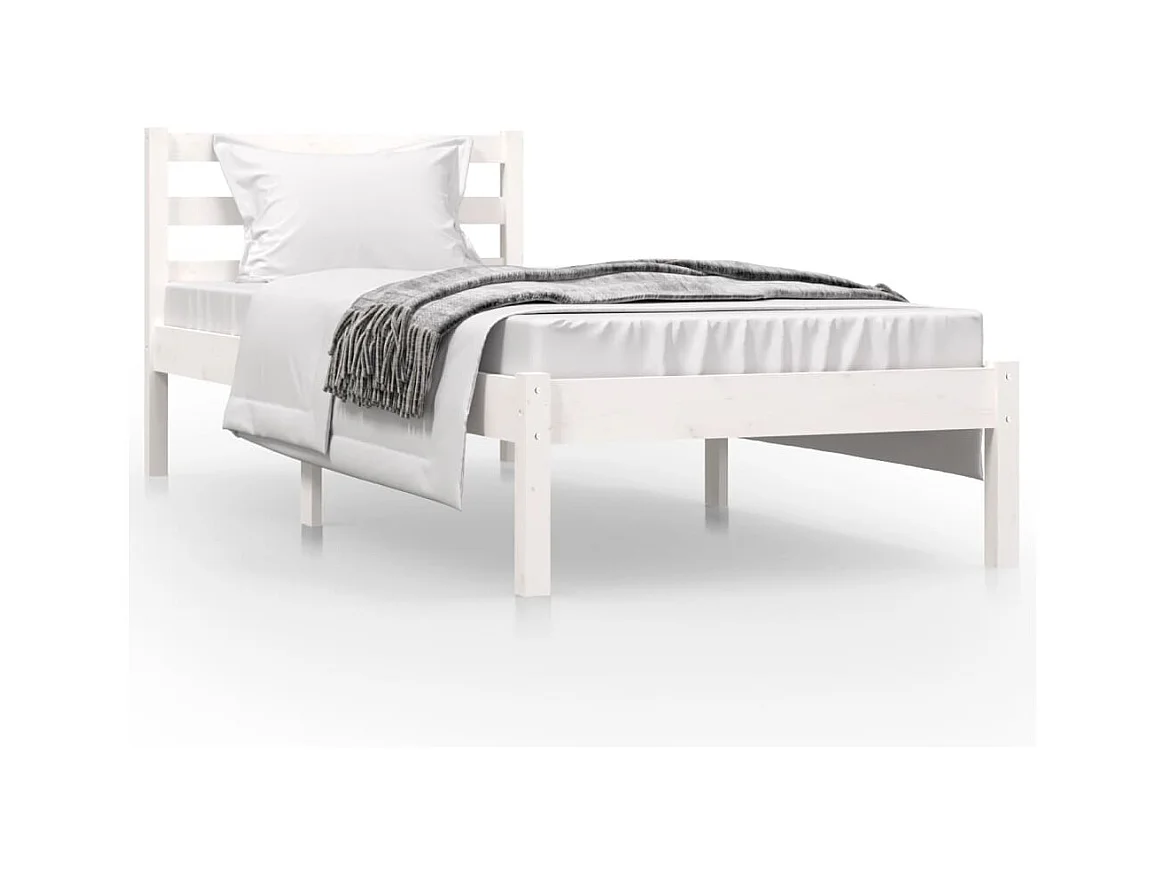 Lit simple | Lit adulte, enfant | Cadre de lit 75x190 cm blanc