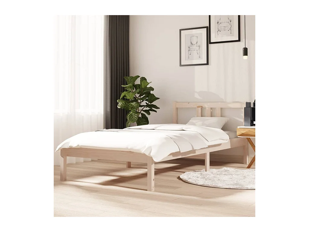 Letto per adulti | Letto singolo | Giroletto in Legno Massello 90x190 cm Single