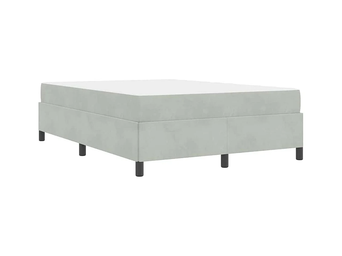 Lit double | Lit adulte | Cadre de lit Gris clair et gris 140x190 cm Velours