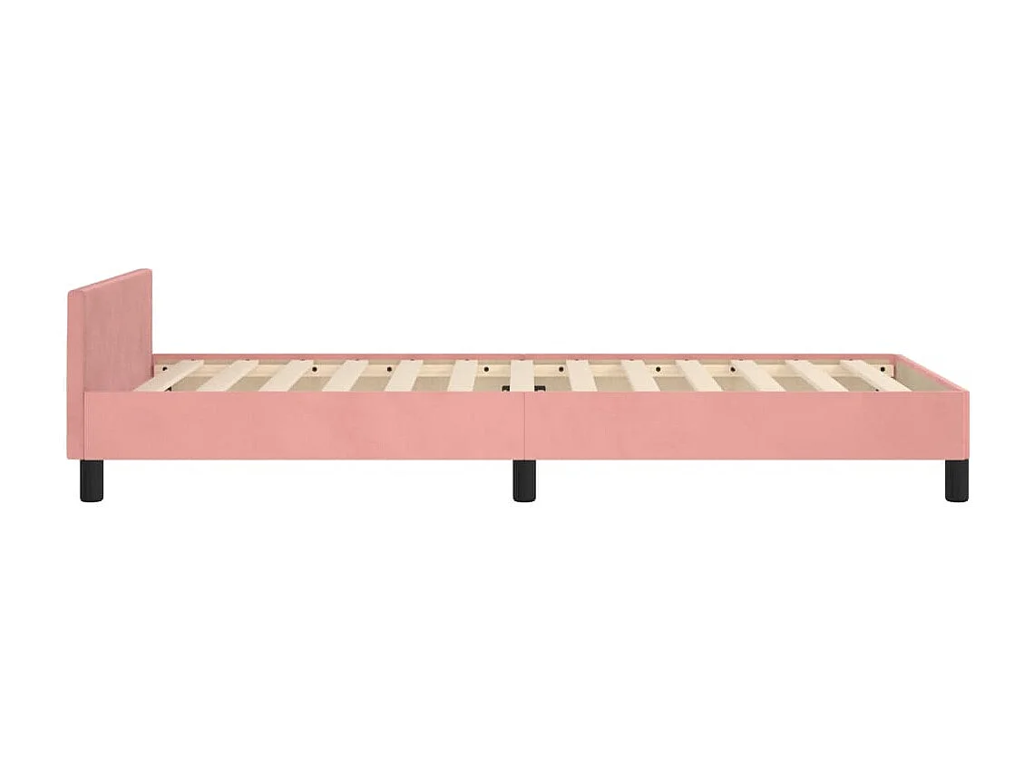 Lit simple | Lit adulte, enfant | Cadre de lit rose 100x200 cm velours