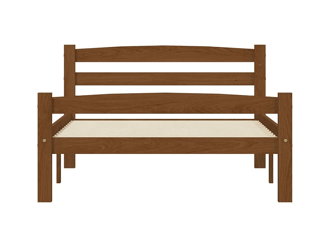 Lit simple | Lit adulte, enfant | Cadre de lit marron miel pin massif 100x200 cm