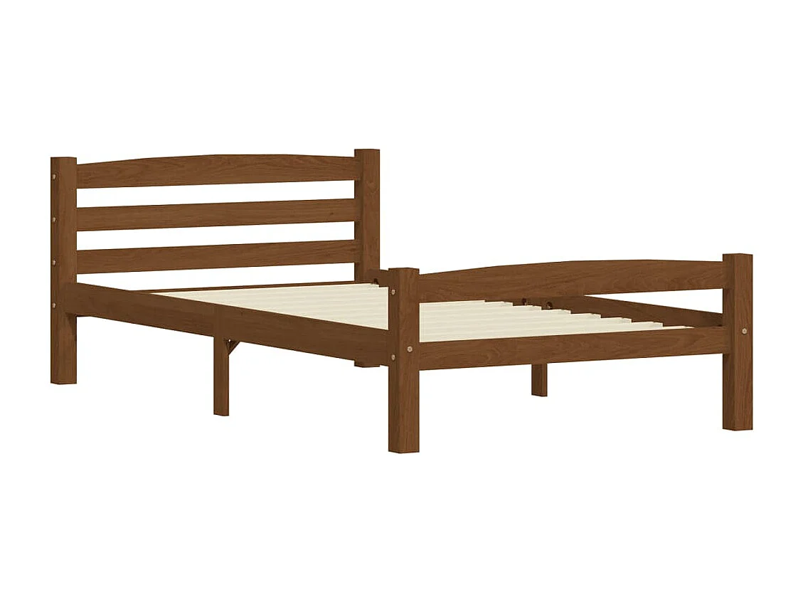 Lit simple | Lit adulte, enfant | Cadre de lit marron miel pin massif 100x200 cm