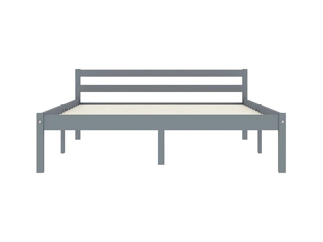 Lit simple | Lit adulte, enfant | Cadre de lit gris bois de pin massif 120x200 cm