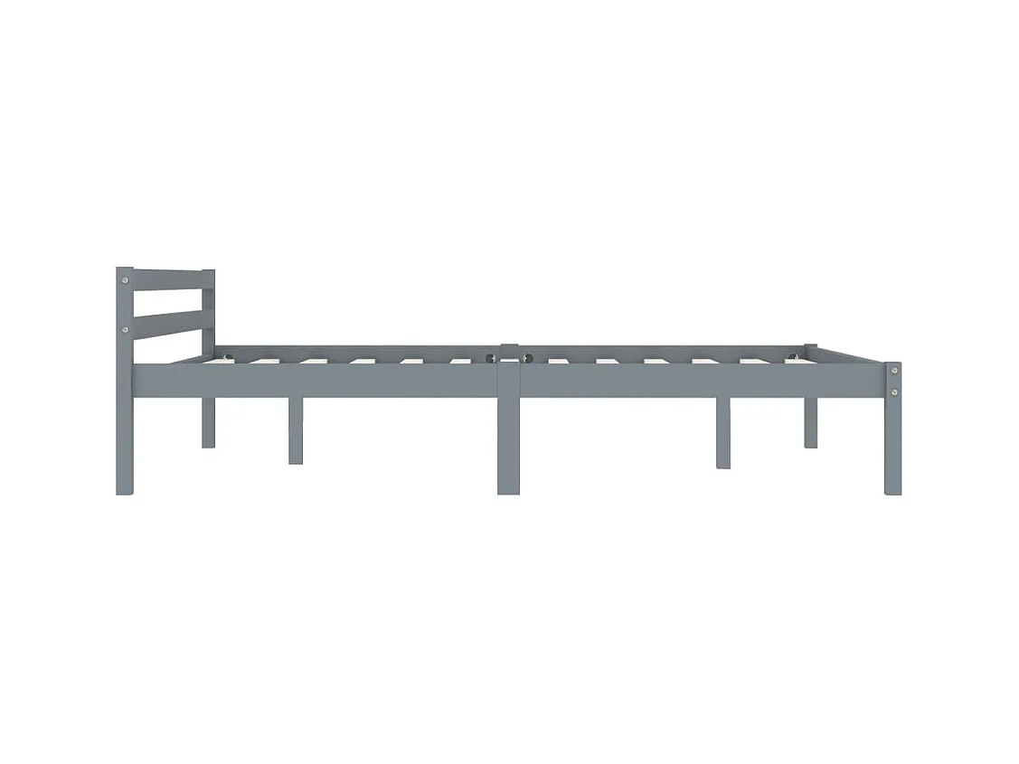 Lit simple | Lit adulte, enfant | Cadre de lit gris bois de pin massif 120x200 cm