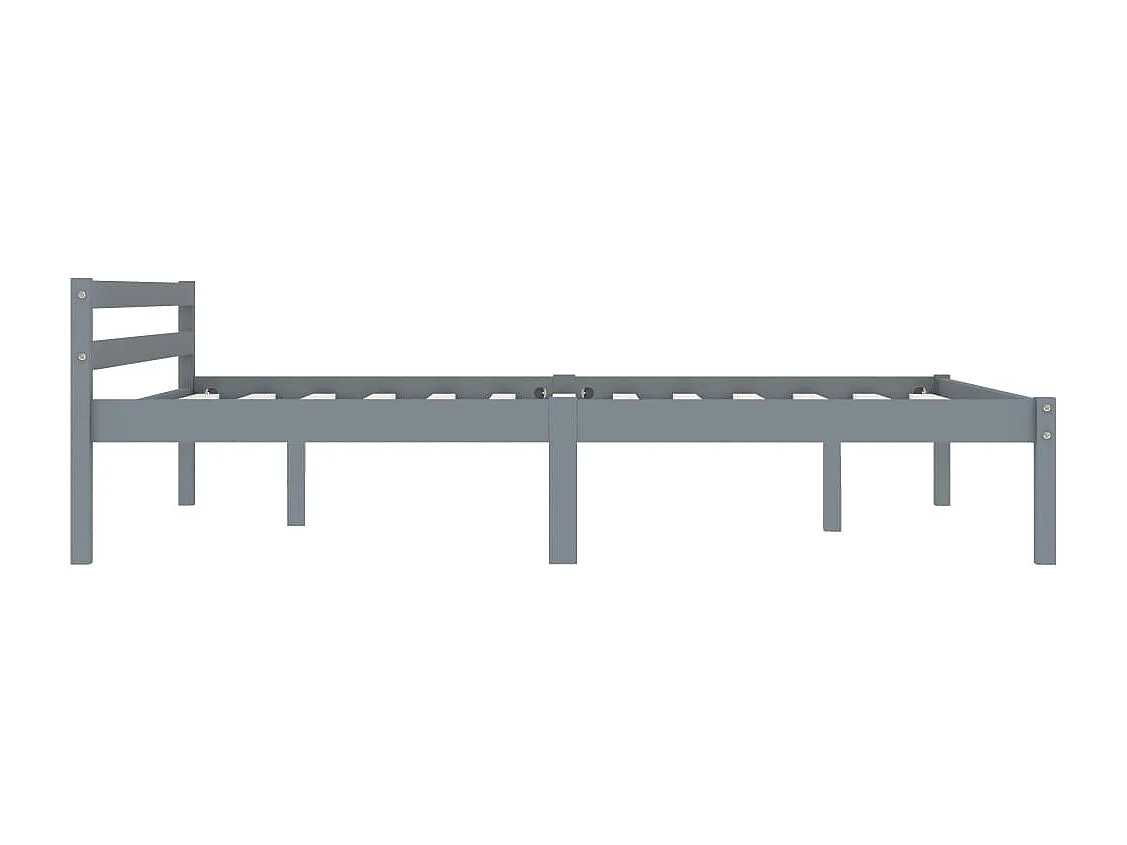 Lit simple | Lit adulte, enfant | Cadre de lit gris bois de pin massif 120x200 cm