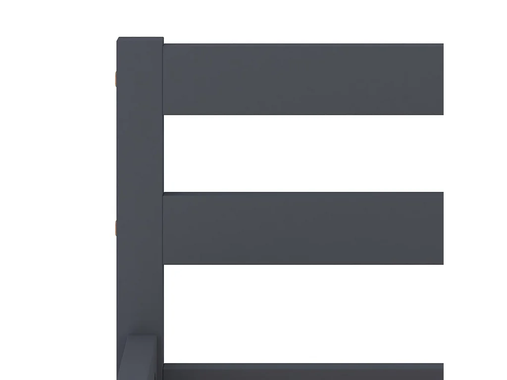 Lit simple | Lit adulte, enfant | Cadre de lit gris bois de pin massif 120x200 cm