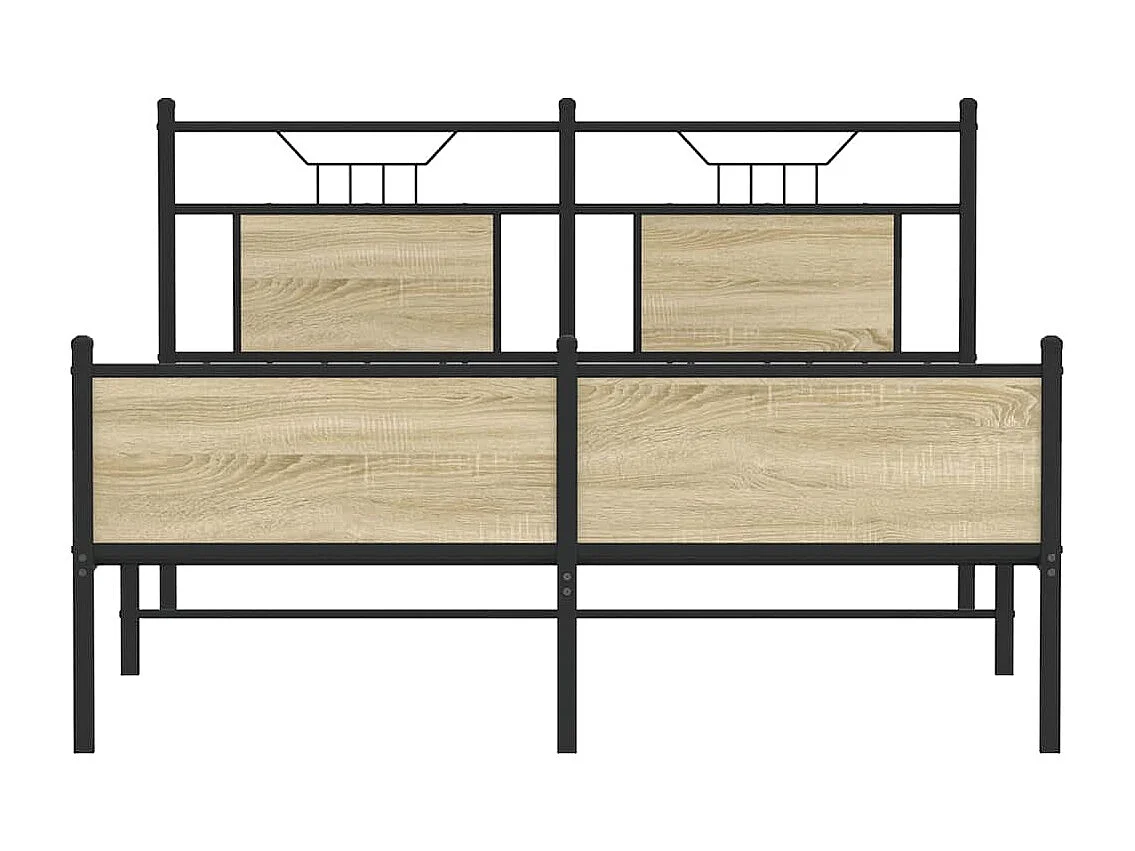 Lit double | Lit adulte | Cadre de lit chêne sonoma 137x190 cm
