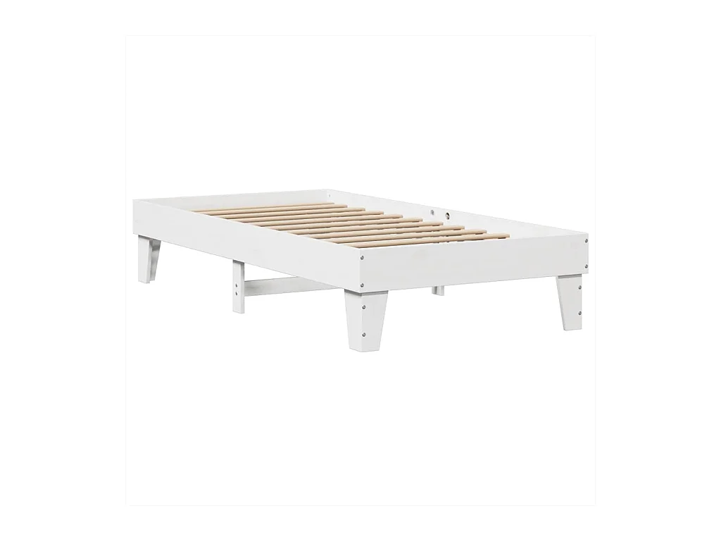 Lit simple | Lit adulte, enfant | Cadre de lit blanc 90x190 cm bois de pin massif