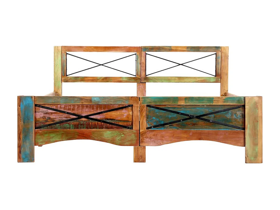 Lit double | Lit adulte | Cadre de lit Bois de récupération massif 140x200 cm