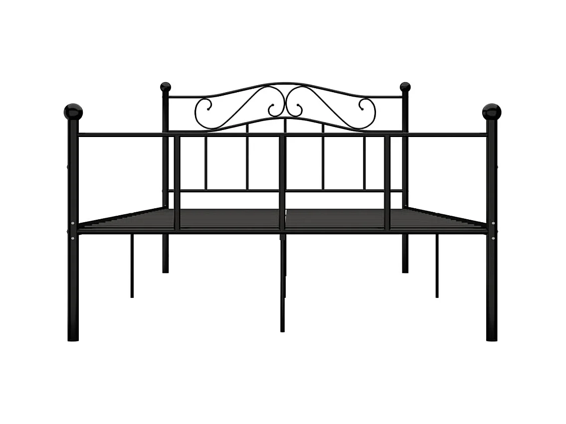 Lit simple | Lit adulte, enfant | Cadre de lit noir métal 120x200 cm