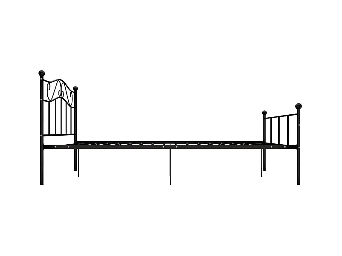 Lit simple | Lit adulte, enfant | Cadre de lit noir métal 120x200 cm
