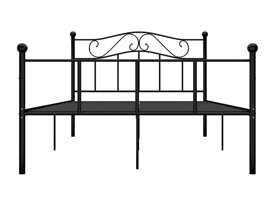 Lit simple | Lit adulte, enfant | Cadre de lit noir métal 120x200 cm