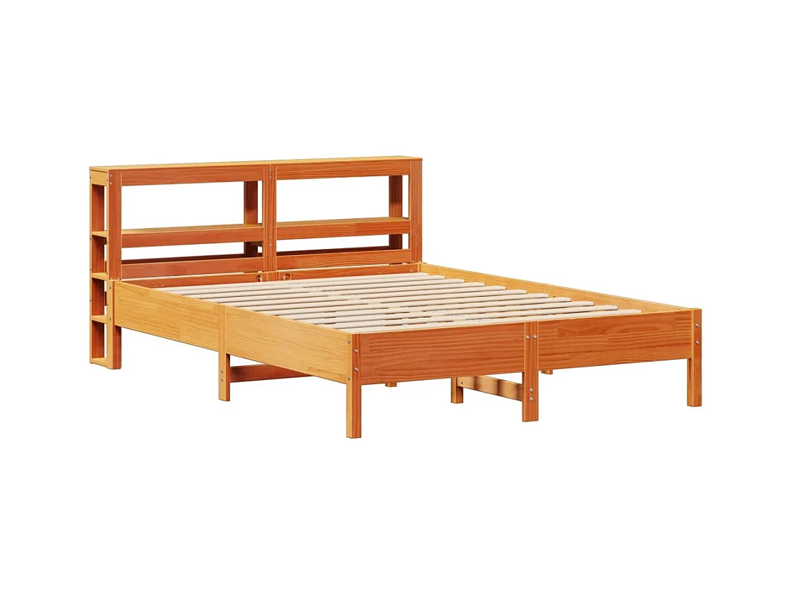 Lit double | Lit adulte | Cadre de lit cire marron 140x190cm bois pin massif