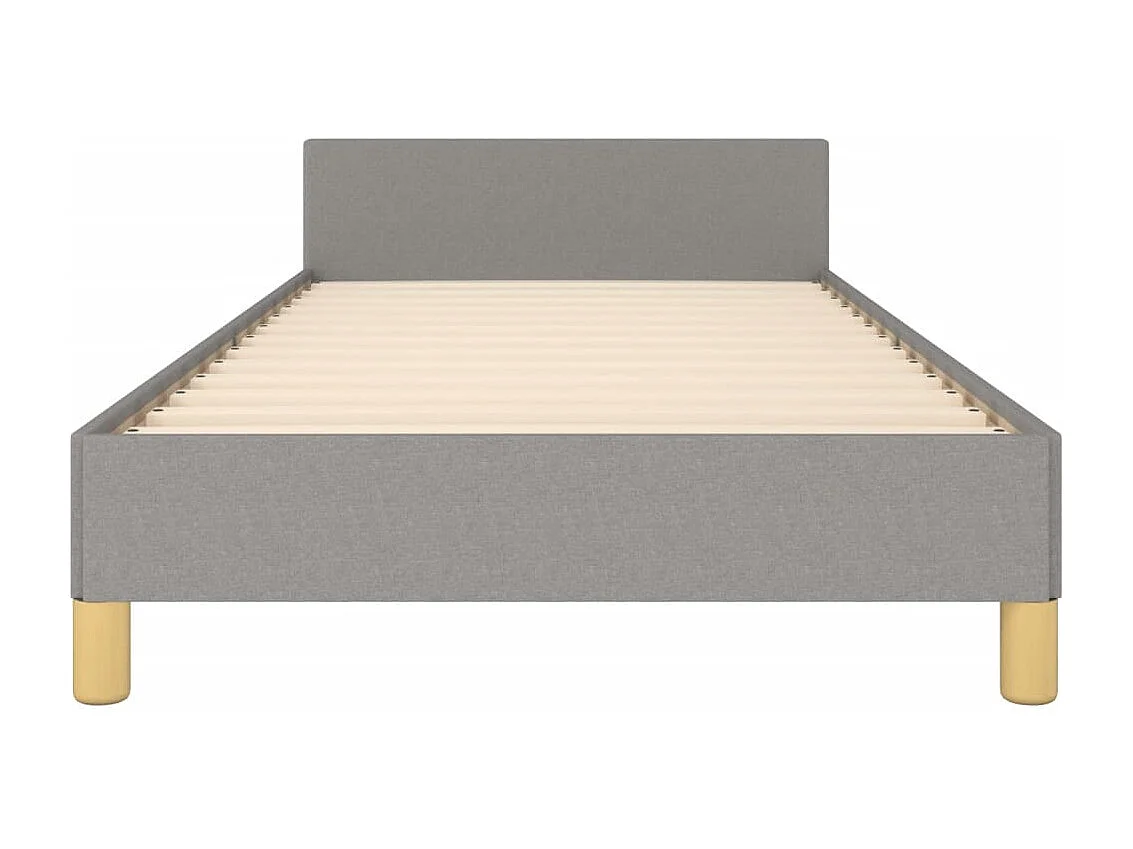 Lit simple | Lit adulte, enfant | Cadre de lit gris clair 90x200 cm tissu