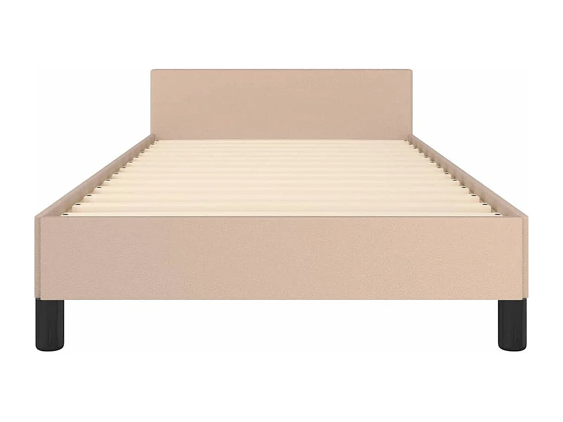 Lit simple | Lit adulte, enfant | Cadre de lit avec tête de lit cappuccino 90x200 cm