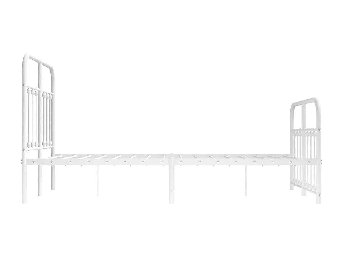 Lit simple | Lit adulte, enfant | Cadre de lit métal et pied de lit blanc 120x190 cm