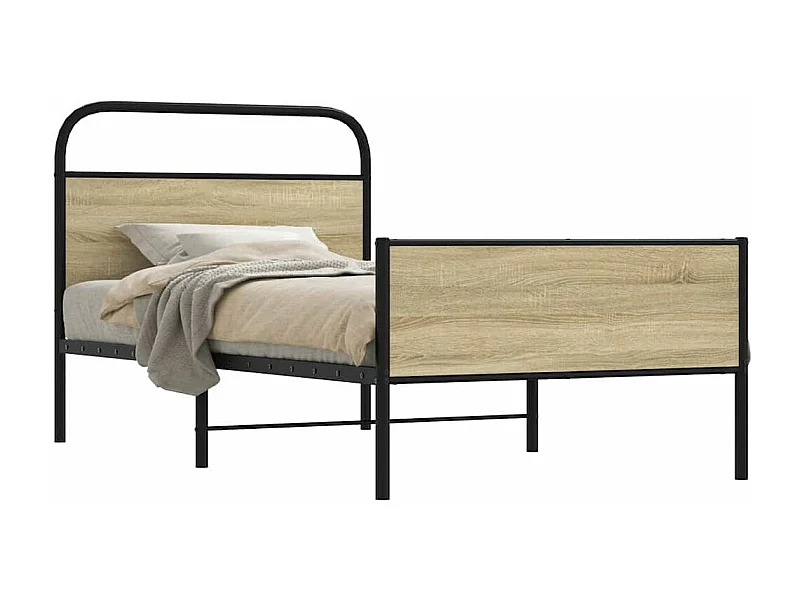 Letto per adulti | Letto singolo | Giroletto senza Materasso Rovere Sonoma 100x200cm in Truciolato