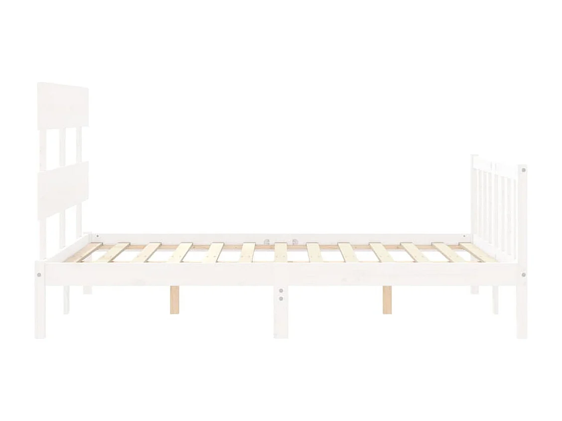 Lit simple | Lit adulte, enfant | Cadre de lit blanc 120x200 cm bois de pin massif