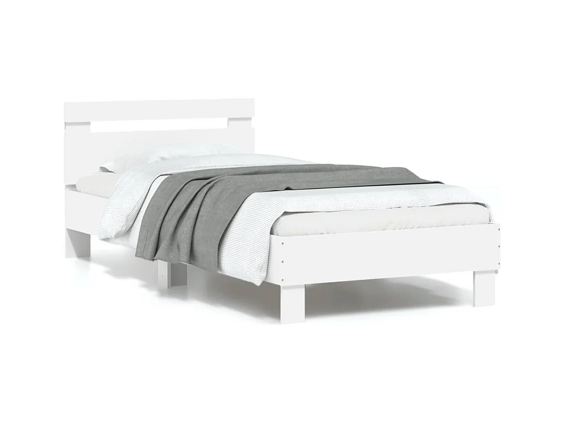 Lit simple | Lit adulte, enfant | Cadre de lit avec lumières LED blanc 90x190 cm