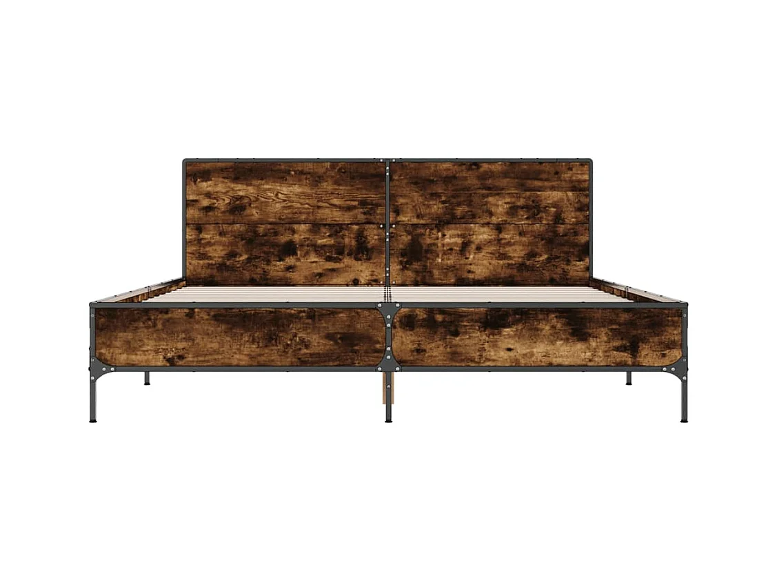 Lit double | Lit adulte | Cadre de lit chêne fumé 140x200 cm