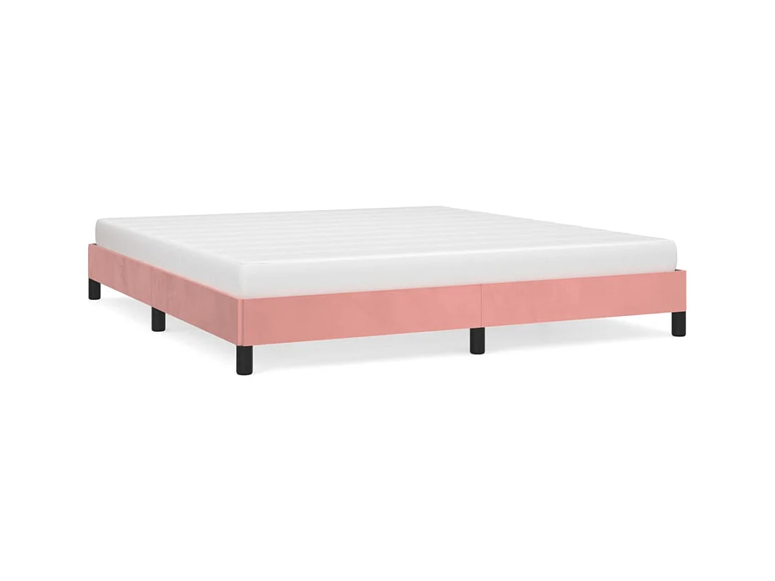 Lit double | Lit adulte | Cadre de lit rose 160x200 cm velours