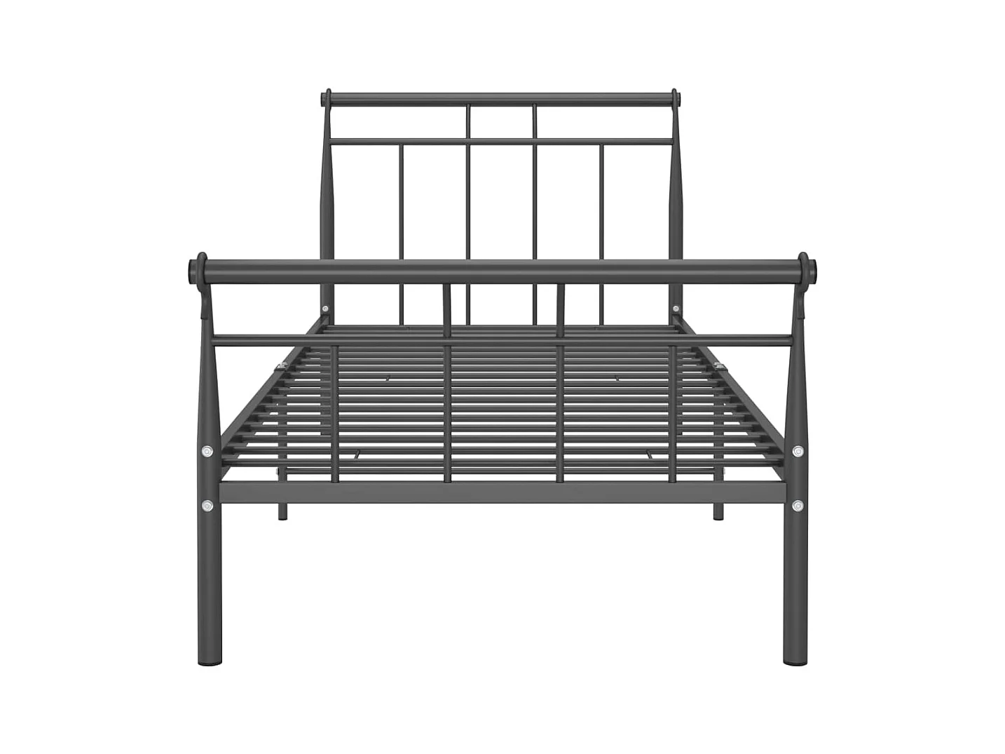 Lit simple | Lit adulte, enfant | Cadre de lit noir métal 100x200 cm