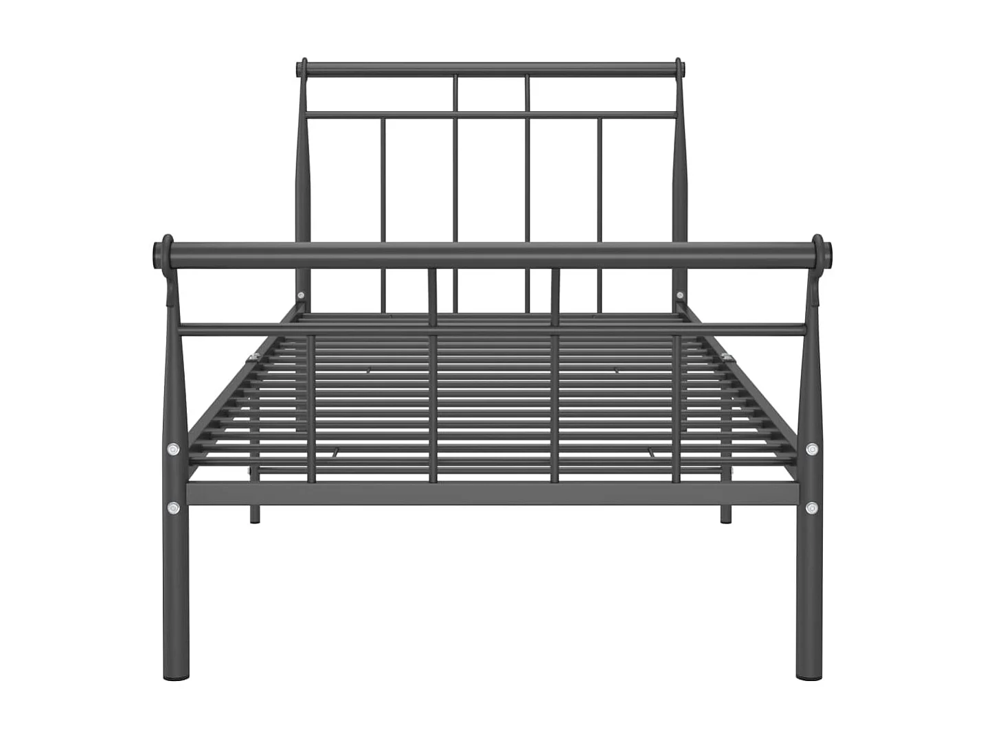 Lit simple | Lit adulte, enfant | Cadre de lit noir métal 100x200 cm