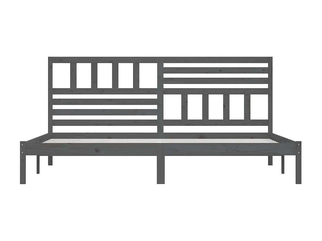 Lit double | Lit adulte | Cadre de lit bois massif de pin gris 200x200 cm