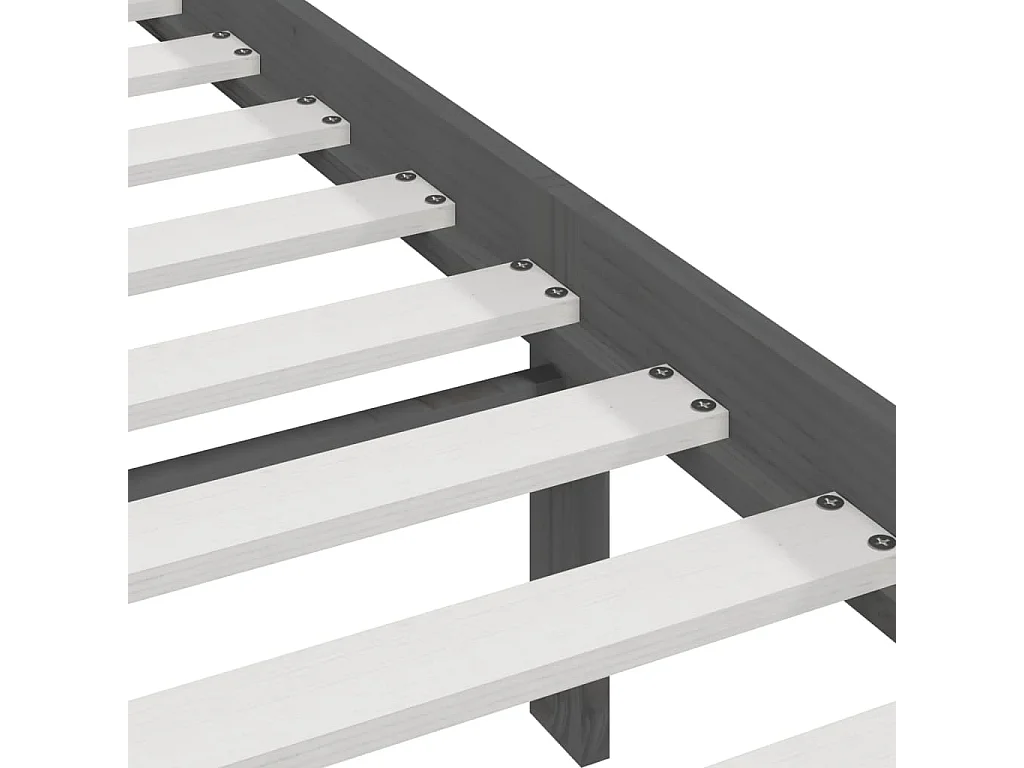 Lit double | Lit adulte | Cadre de lit bois massif de pin gris 200x200 cm