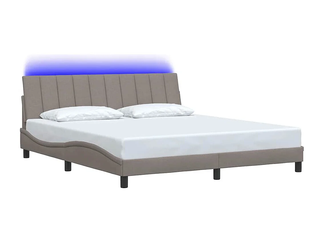 Lit double | Lit adulte | Cadre de lit taupe 180x200 cm tissu