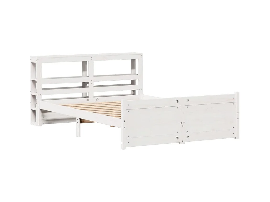 Lit double | Lit adulte | Cadre de lit avec tête de lit blanc 140x190 cm