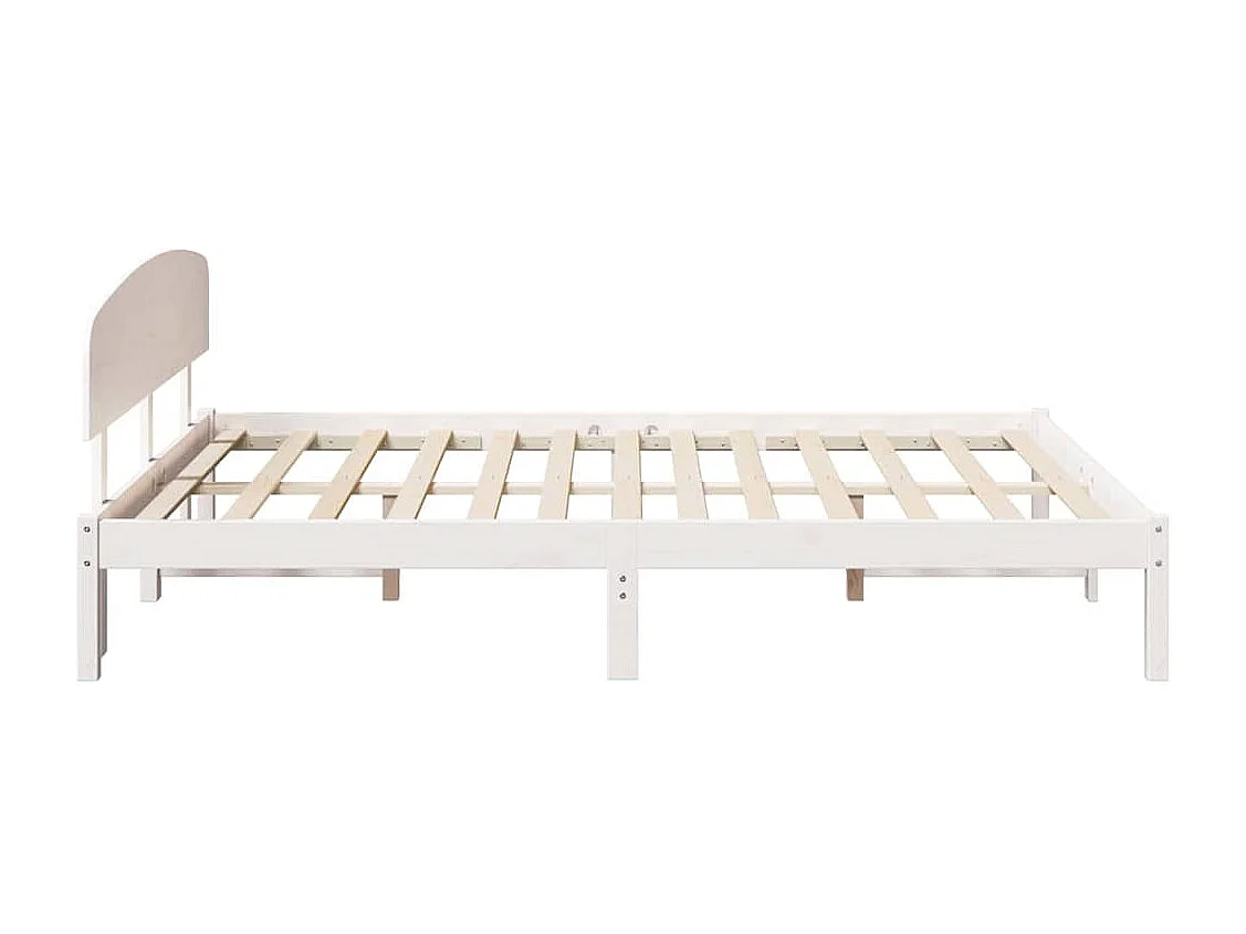 Lit double | Lit adulte | Cadre de lit Blanc 160x200 cm Bois de pin massif